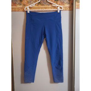 Lululemon 10 Blue Tight Stuff Tight Cropped Running Athleisure Leggings